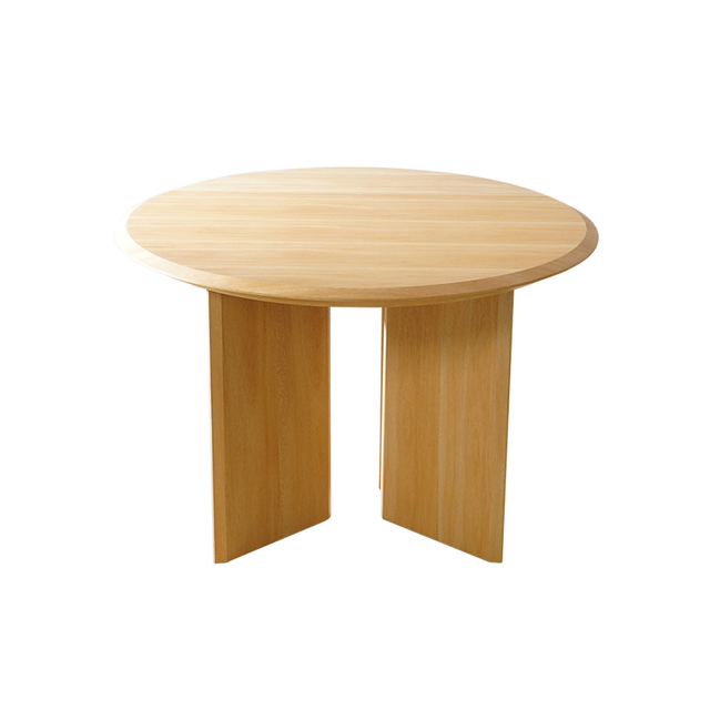 Minimalistischer kleiner runder Esstisch aus Massivholz mit 4 Beinen