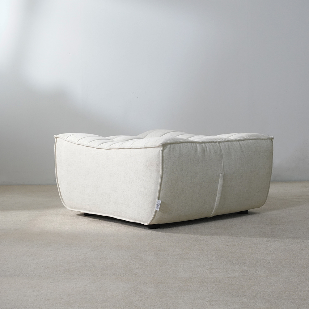 Waffle Minimalist Square Pouf Ottoman Chair Wohnzimmermöbel Weiß