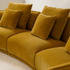 Modulares Schnittsofa aus goldenem Chenille-Stoff für Wohnzimmer-Innenmöbel-Sets