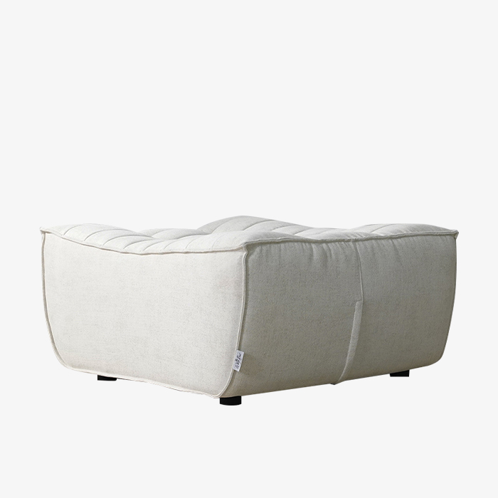 Waffle Minimalist Square Pouf Ottoman Chair Wohnzimmermöbel Weiß