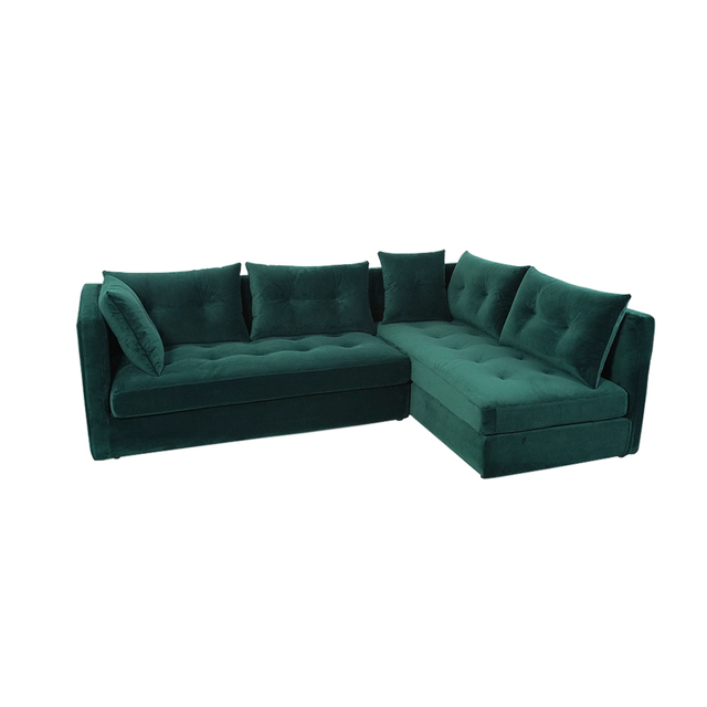 Modulare Sofas aus grünem Samt, Loveseats für das Wohnzimmer