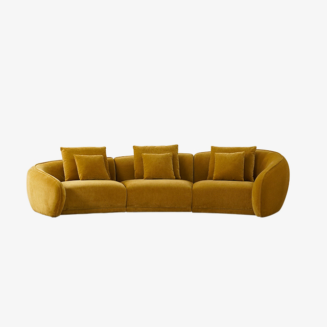 Modulares Schnittsofa aus goldenem Chenille-Stoff für Wohnzimmer-Innenmöbel-Sets