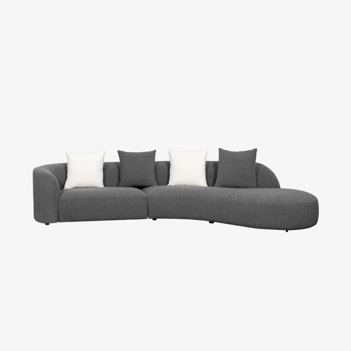 Modernes, geschwungenes Sofa für das Wohnzimmer, weißer Samt, Bouclé-Stoff, kreativ geschwungenes Sofa-Set für Haus, Schönheitssalon, Wohnung