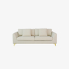 Italienisches modernes 2-Sitzer-Sofa mit Metallbeinen 