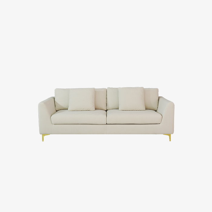 Italienisches modernes 2-Sitzer-Sofa mit Metallbeinen 