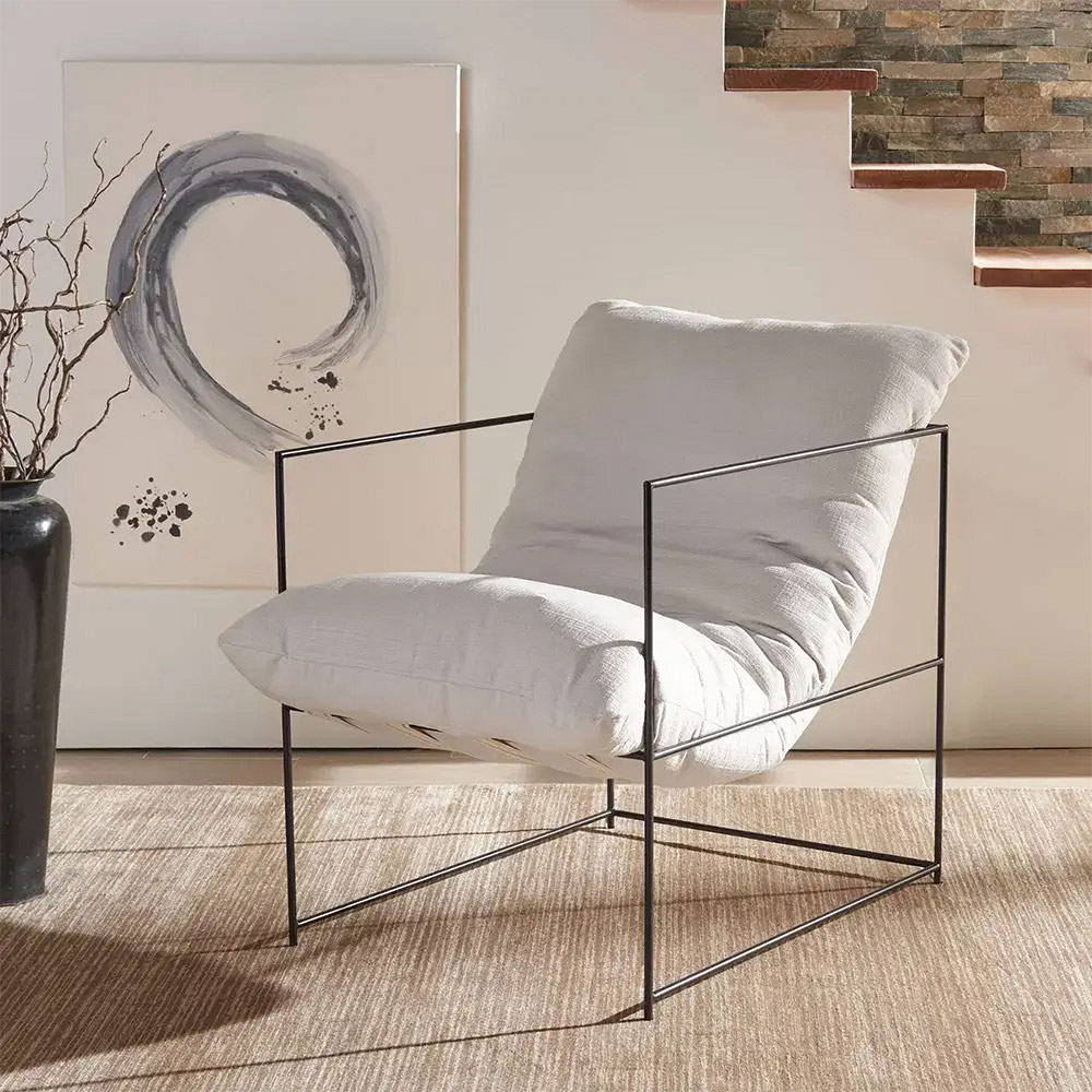 Moderner weißer Lounge-Sessel, Innensofa, Wohnzimmer-Sessel