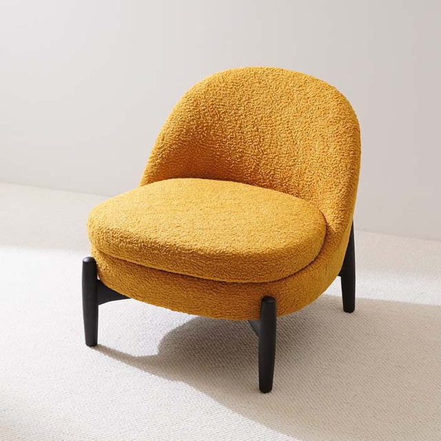 Moderner Teddy-Fleece-Sessel, gepolsterter Lounge-Sessel mit Rückenlehne