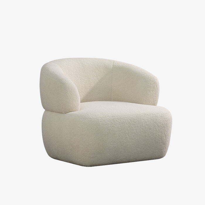 Moderner Teddy-Bouclé-Lounge-Sessel, Lazy-Einzelsofa-Stuhl