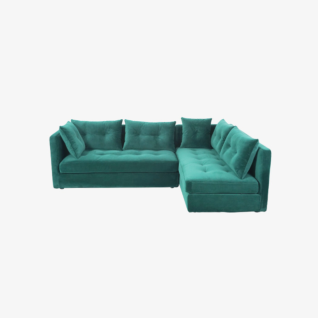 Modulare Sofas aus grünem Samt, Loveseats für das Wohnzimmer