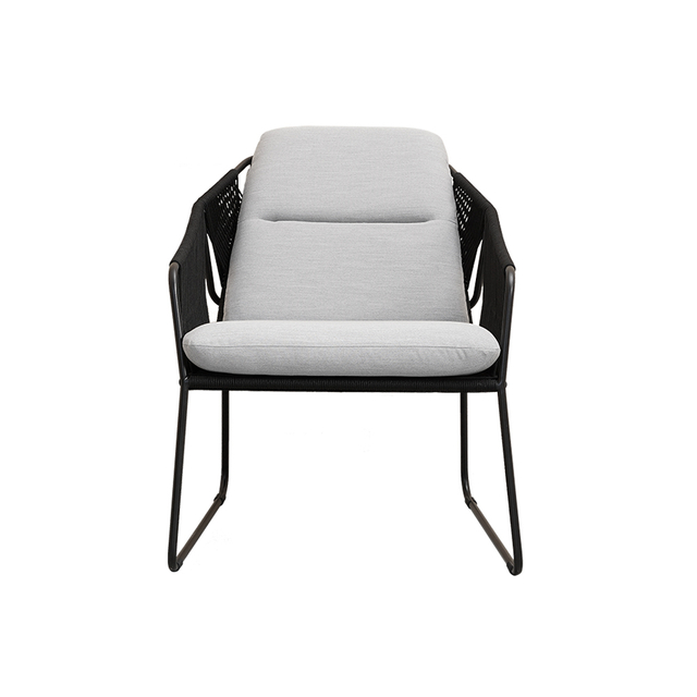 Modernes, wasserdichtes Lounge-Stuhlkissen aus schwarzem Metallgeflecht, abnehmbar
