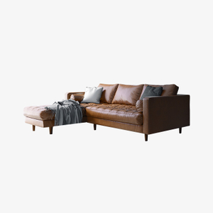 Moderne Sofagarnitur aus Leder, luxuriöse Sofas mit Chaiselongue