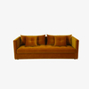 Modernes 3-Sitzer-Sofa aus orangefarbenem Samt für Wohnzimmermöbel