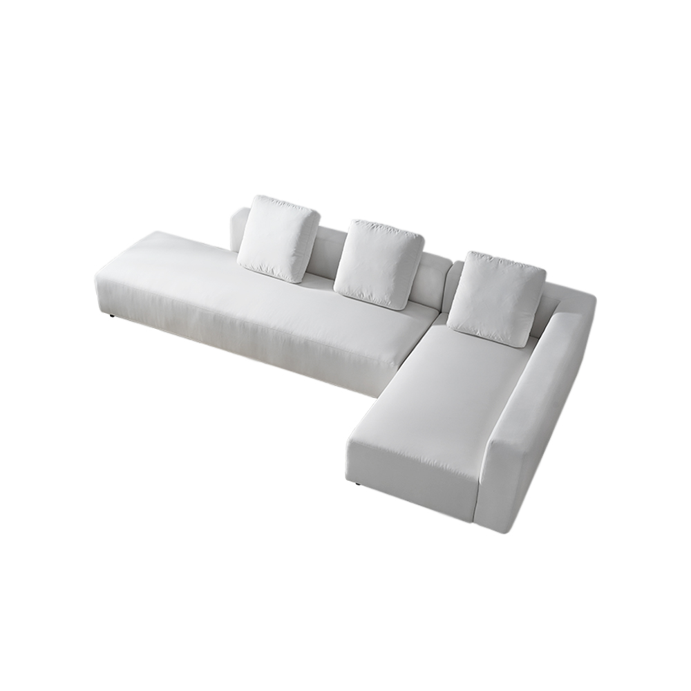 Weißes, minimalistisches Outdoor-Sofa in L-Form, wasserdicht