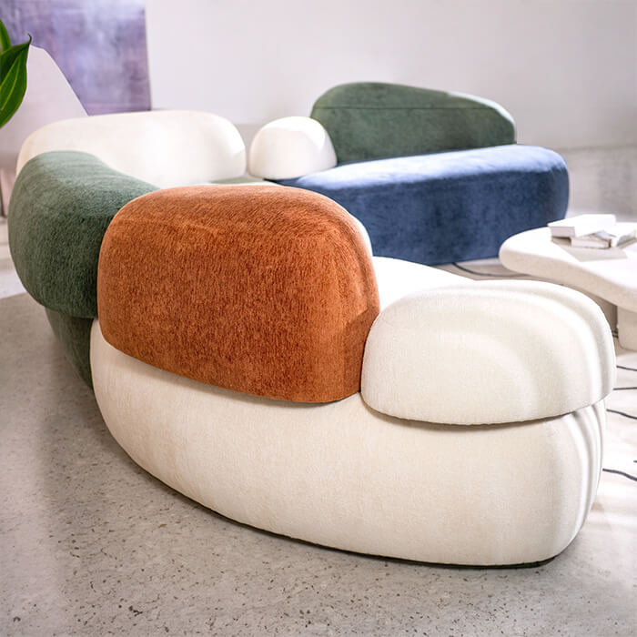 Italienisches modulares Polstersofa der Pebble Rubble-Serie 