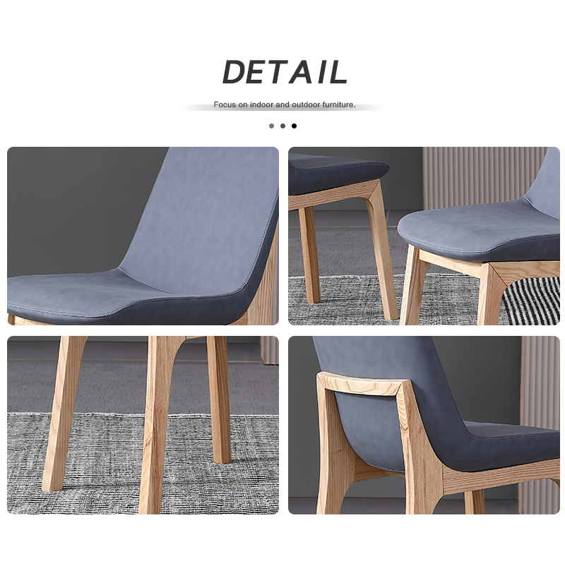 Esszimmerstuhl aus blauem Samt