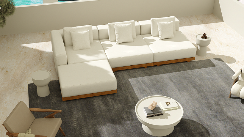 Wei&szlig;es Sofa im Freien