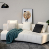 Modernes, gepolstertes Dreisitzer-Sofa im Klaviertasten-Design in Weiß