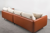 Italienisches Ledersofa, braune Couch