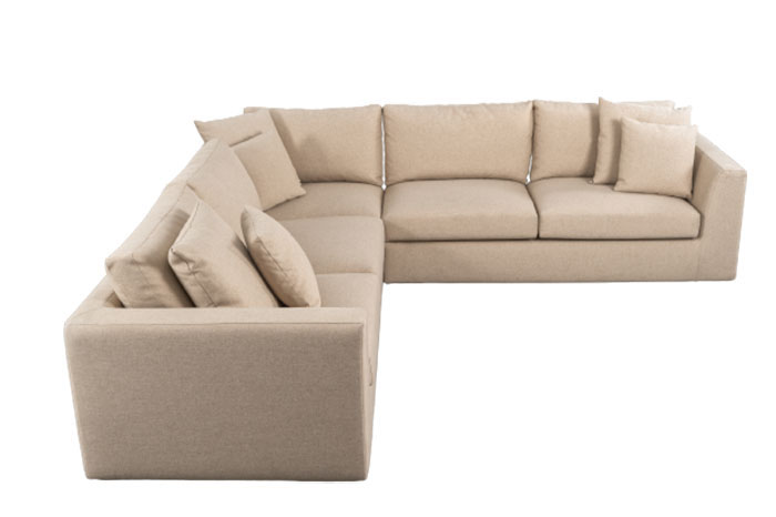 Italienische Möbel, moderne Sofas, L-förmiges Sofa-Set aus Stoff