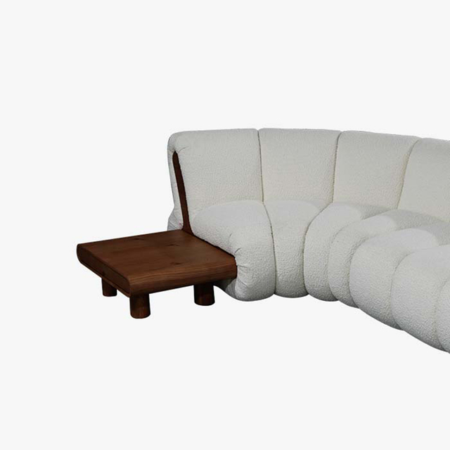 Minimalistisches, gebogenes, modulares Schnittsofa, sechssitziges, gepolstertes langes Sofa für das Wohnzimmer