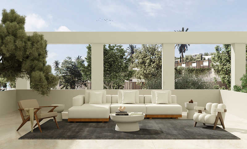 L-förmige Outdoor-Sofas: Minimalistische Designs und Anpassungsmöglichkeiten