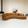 Modernes, zeitgenössisches, gebogenes Sofagarnitursofa mit Chenille-Stoff, Dreisitzer für das Wohnzimmer