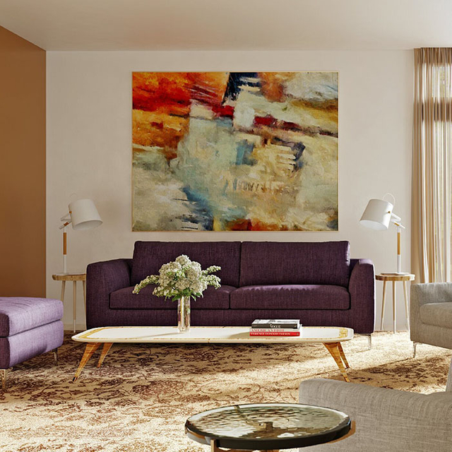 Wohnzimmer-Sets Loveseat 2-Sitzer-Sofa aus Stoff in Rot