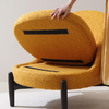 Moderner Teddy-Fleece-Sessel, gepolsterter Lounge-Sessel mit Rückenlehne