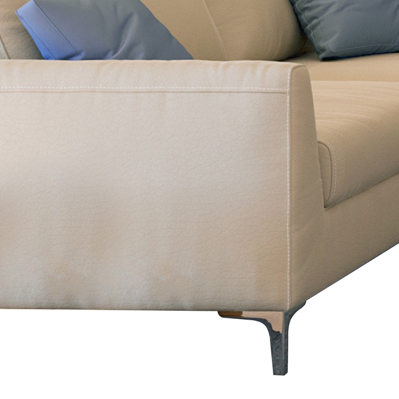 Wohnzimmermöbel Lounge Leder Beige Ledersofa