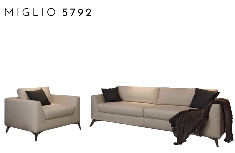 Modernes Wohnzimmer-Sofa aus Leder für den Innenbereich, modernes Sofa-Set