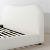 Minimalismus-weißes Ohrform-Kingsize-Bettgestell mit Kopfteil