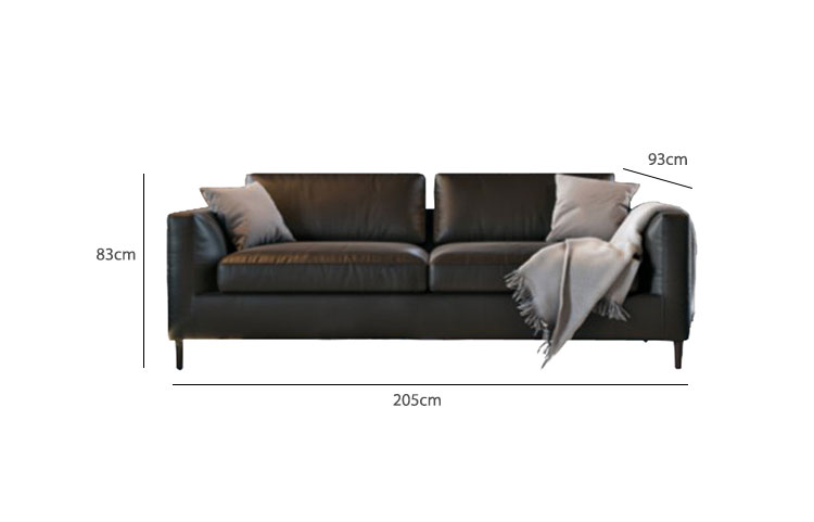 schwarzes Sofa