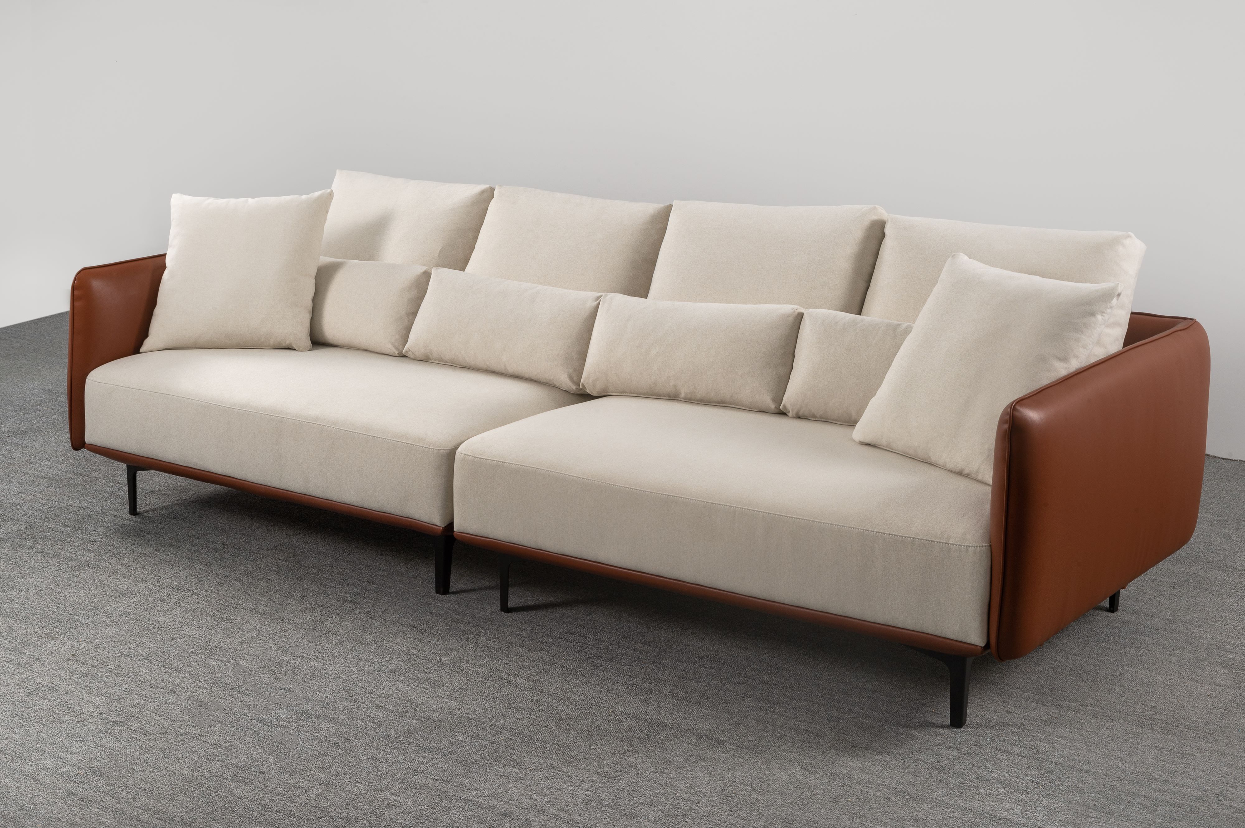 Italienisches Ledersofa, braune Couch