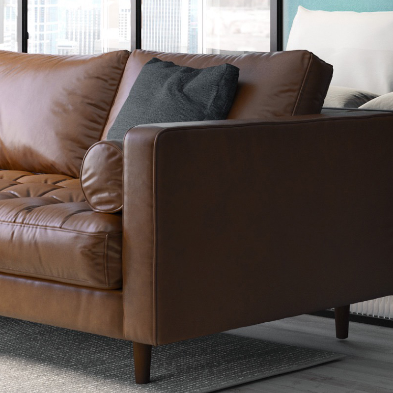 Moderne Sofagarnitur aus Leder, luxuriöse Sofas mit Chaiselongue