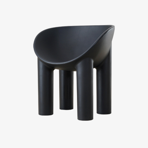 Moderner Roly-Poly-Sessel in Schwarz mit Elefantenbeinen