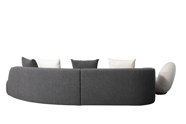 Modernes, geschwungenes Sofa für das Wohnzimmer, weißer Samt, Bouclé-Stoff, kreativ geschwungenes Sofa-Set für Haus, Schönheitssalon, Wohnung