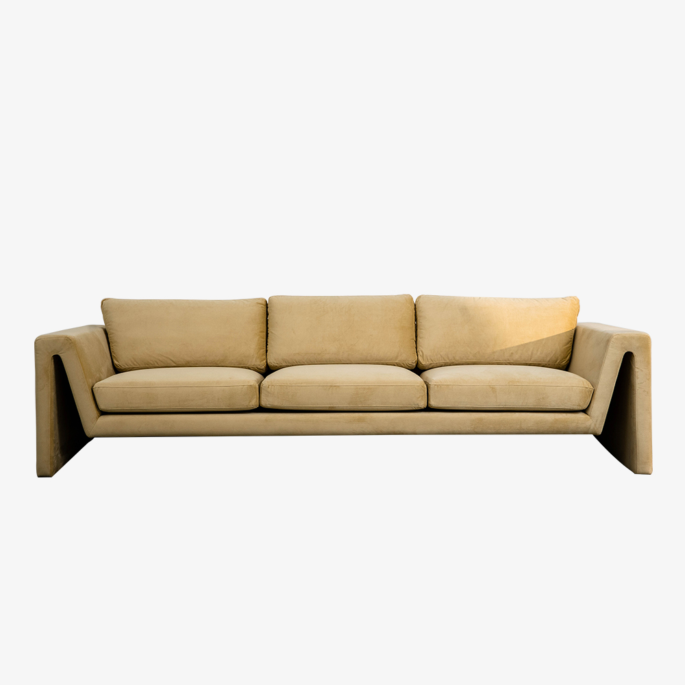 Italienisches Dreisitzer-Sofa mit Samtpolsterung im zeitgenössischen Design für das Wohnzimmer