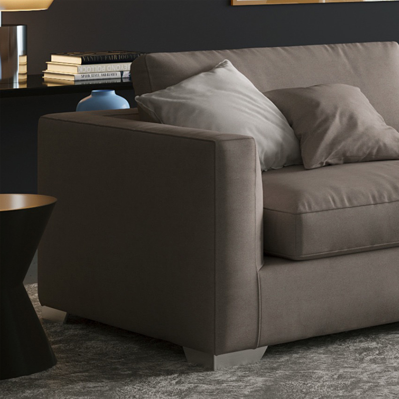 Italienisches Design-Wohnzimmer-Home-Chaisesofa aus grauem Stoff