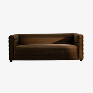 Vintage Dreisitzer-Sofa mit braunem Samtbezug 