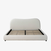 Minimalismus-weißes Ohrform-Kingsize-Bettgestell mit Kopfteil