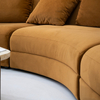 Modernes, zeitgenössisches, gebogenes Sofagarnitursofa mit Chenille-Stoff, Dreisitzer für das Wohnzimmer