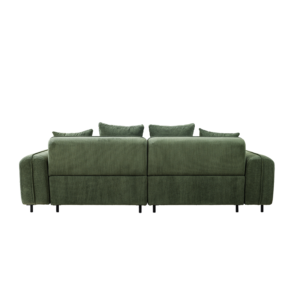 Minimalistisches grünes kleines Zweisitzer-Samtsofa und Loveseat 