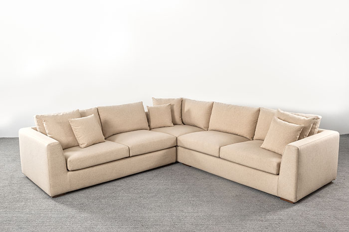 Italienische Möbel, moderne Sofas, L-förmiges Sofa-Set aus Stoff