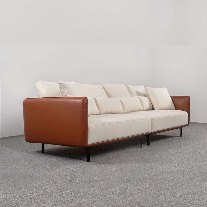 Italienisches Ledersofa, braune Couch